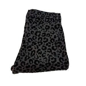 Madewell 9" High-Rise Black Leopard Printed Denim Pants Size 27